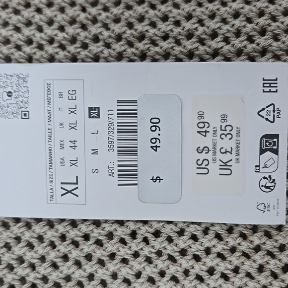 ZARA MENS COTTON WEAVE TEXTURED SWEATER SIZE XL TAUPE SAND - Picture 6 of 10